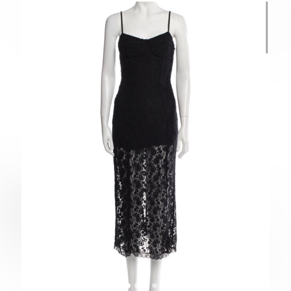 LoveShackFancy Black Lace Dress